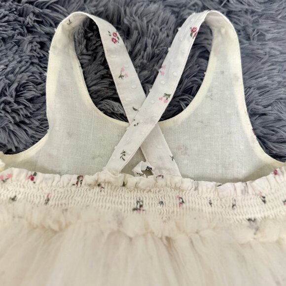 Cotton On Kids Girls Floral Tulle Dress – Cream/White - Picture 6 of 8